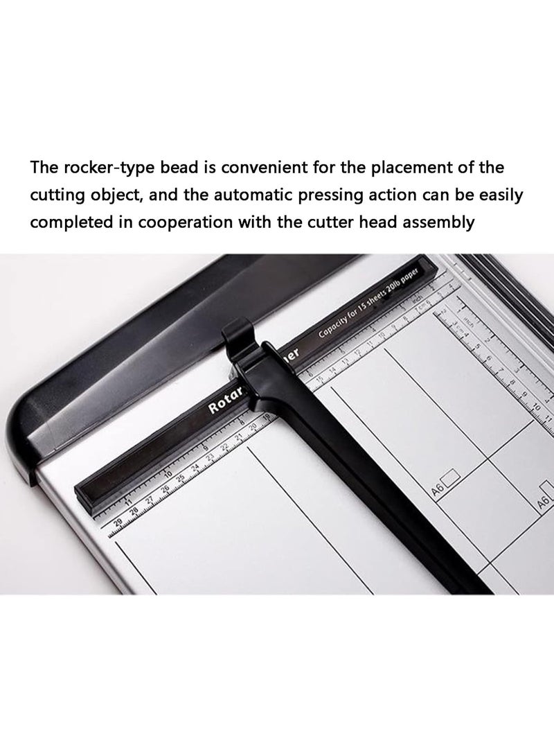 Paper Trimmer Table, Rotary Paper Trimmer and Cutter, with Heavy Duty Floor Stand and Scale Ruler, 10 Sheet Capacity, for Photo Paper, Film, Office Paper, PVC - Image 5